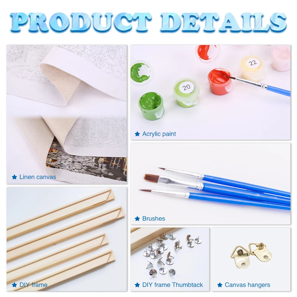 GATYZTORY Paint By Numbers – Flower Scenery Oil Painting Kit