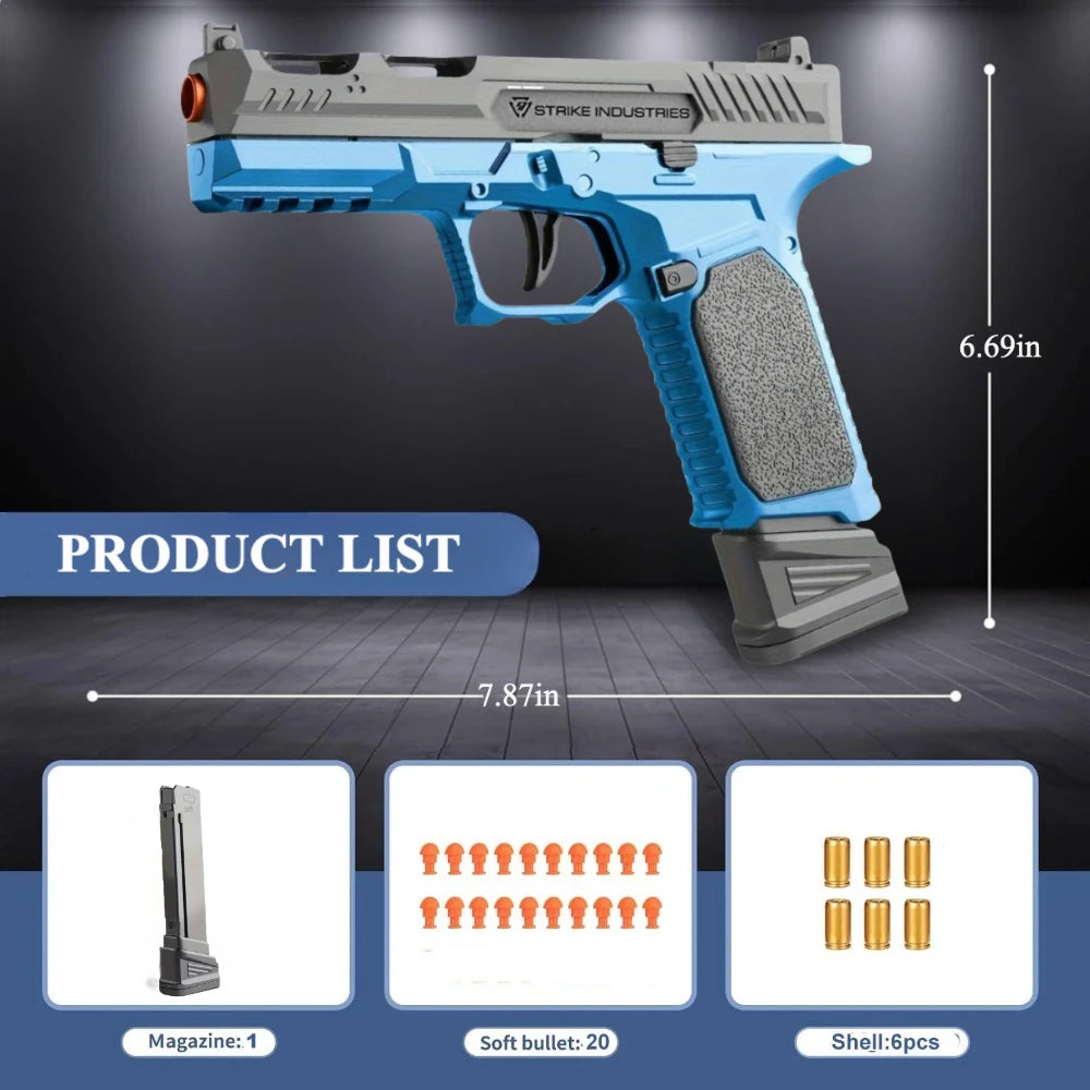 2011/M92 Tactical Shell Ejceting Toy Gun Continuous Firing EVA Soft Bullet Outdoor CS Shooting Pistol Children's Birthday Gift