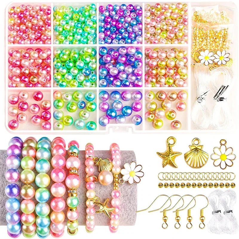 Gradient Pearl Bead Kit – Rainbow DIY Jewelry Making Set