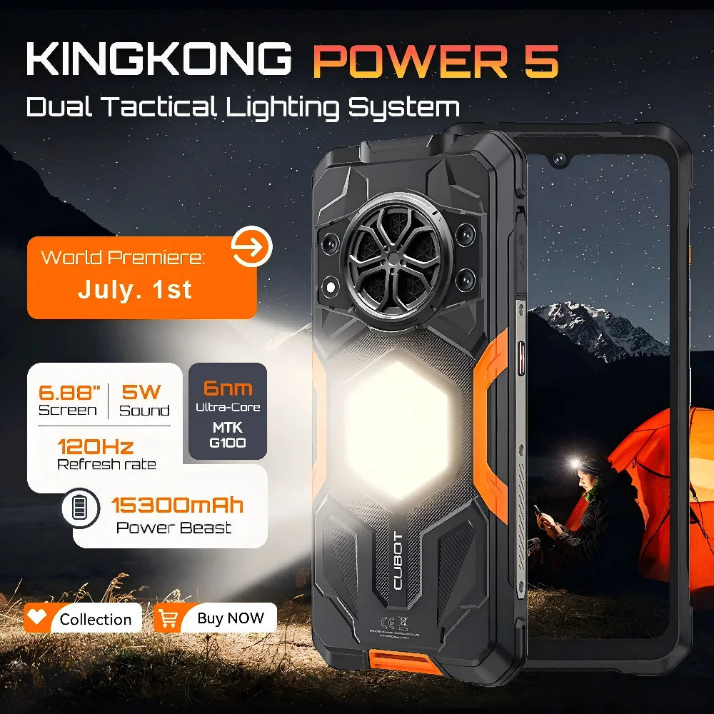 Cubot KingKong Power 5 Rugged Smartphone – 15300mAh, 120Hz