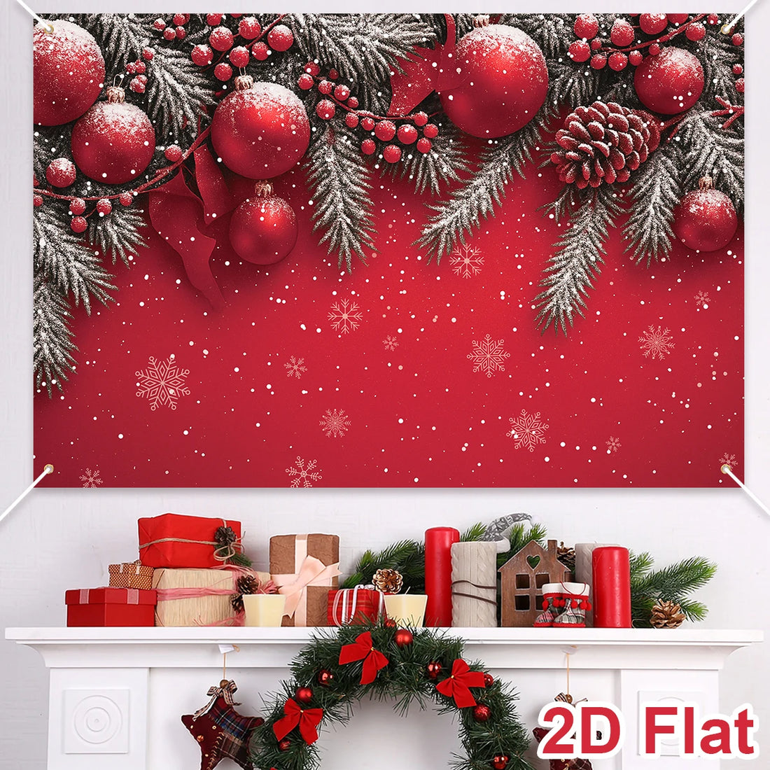 Christmas Tree Backdrop – Merry Christmas Photo Background