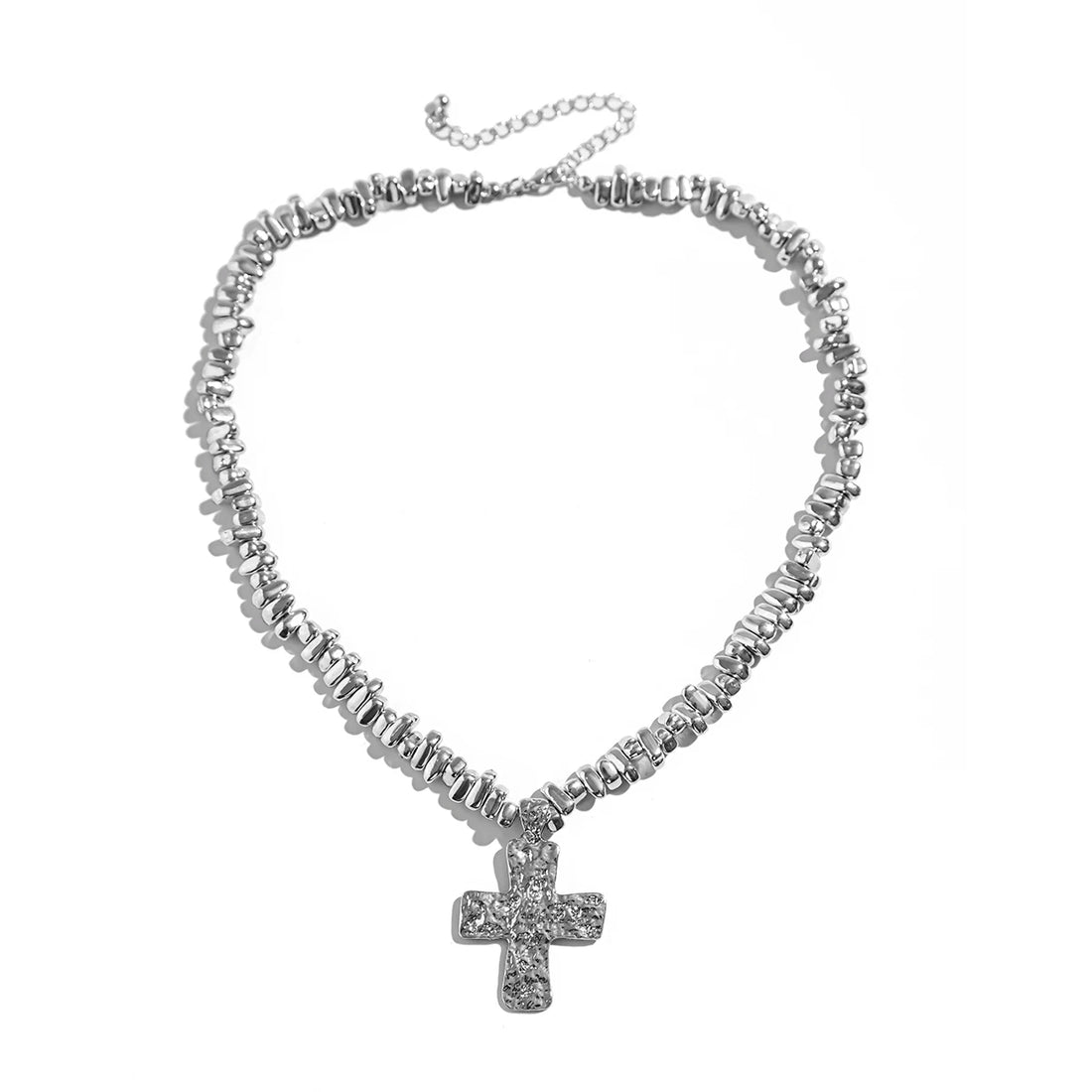 Ingemark 2PC Irregular CCB Bead Chain – Goth Cross Pendant Choker