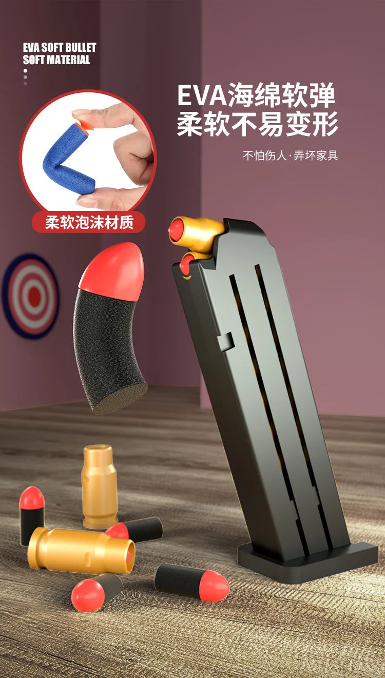 Soft Bullet Toy Gun for 6+ Kids Outdoor Combat Weapon Eat Chicken Toys with Silencer Foam Ejection Toy Gun Toy For Boys Girls