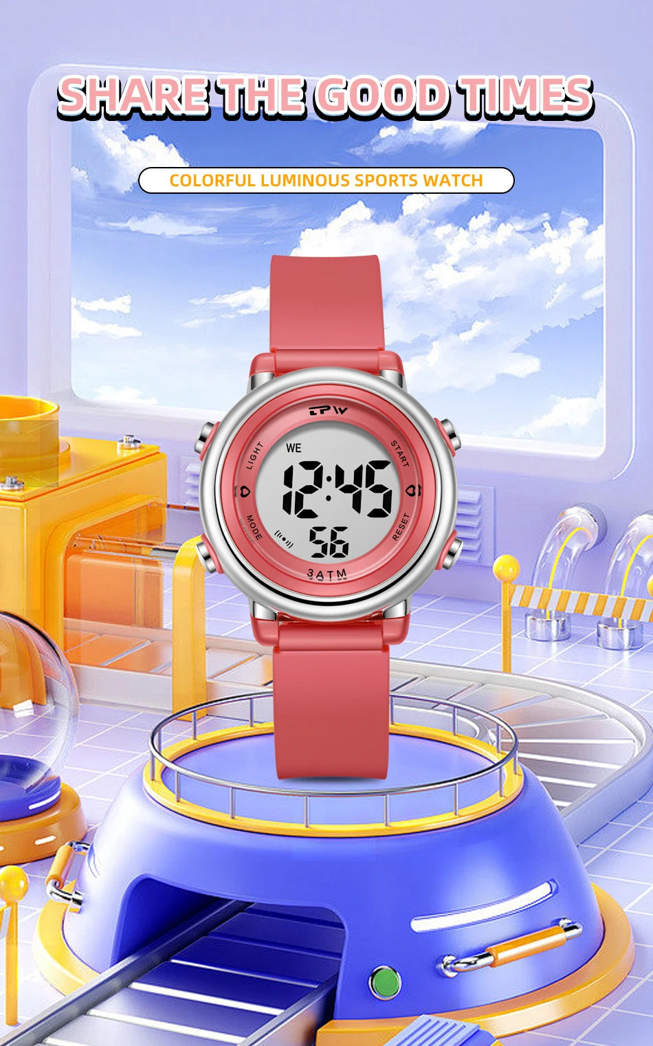 Waterproof Alarm Student Watches Boys Girls Lady Sport Watch Colorful Led Digital Wristwatches