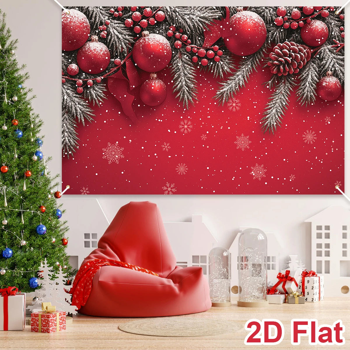 Christmas Tree Backdrop – Merry Christmas Photo Background