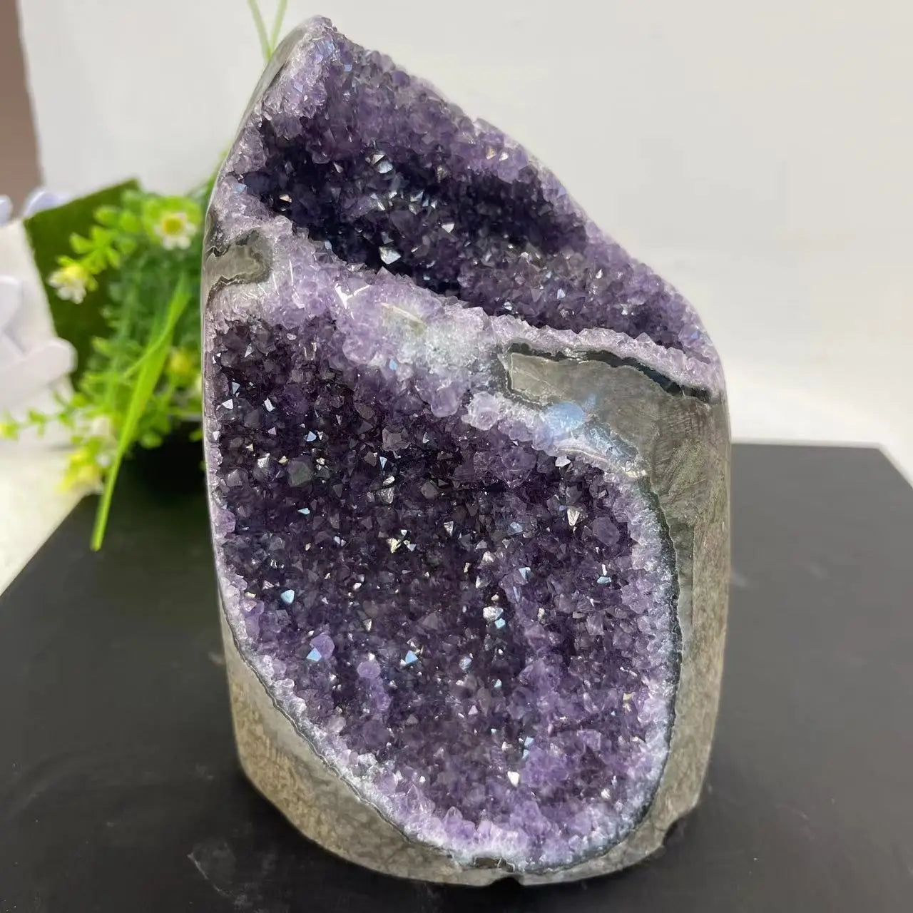 Natural Amethyst Crystal Cluster – Raw Quartz Geode for Home & Reiki