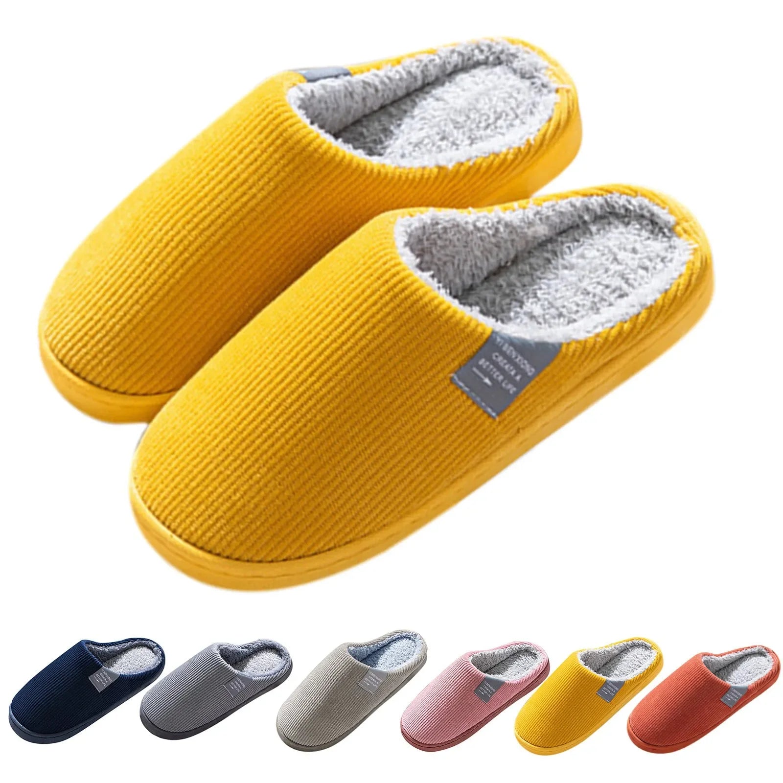 NEW Women's Men's Casual Thick Soft Bottom Home Slippers Household Plush Slippers Anti-slip Thermal Slippers Indoor Winter Flats