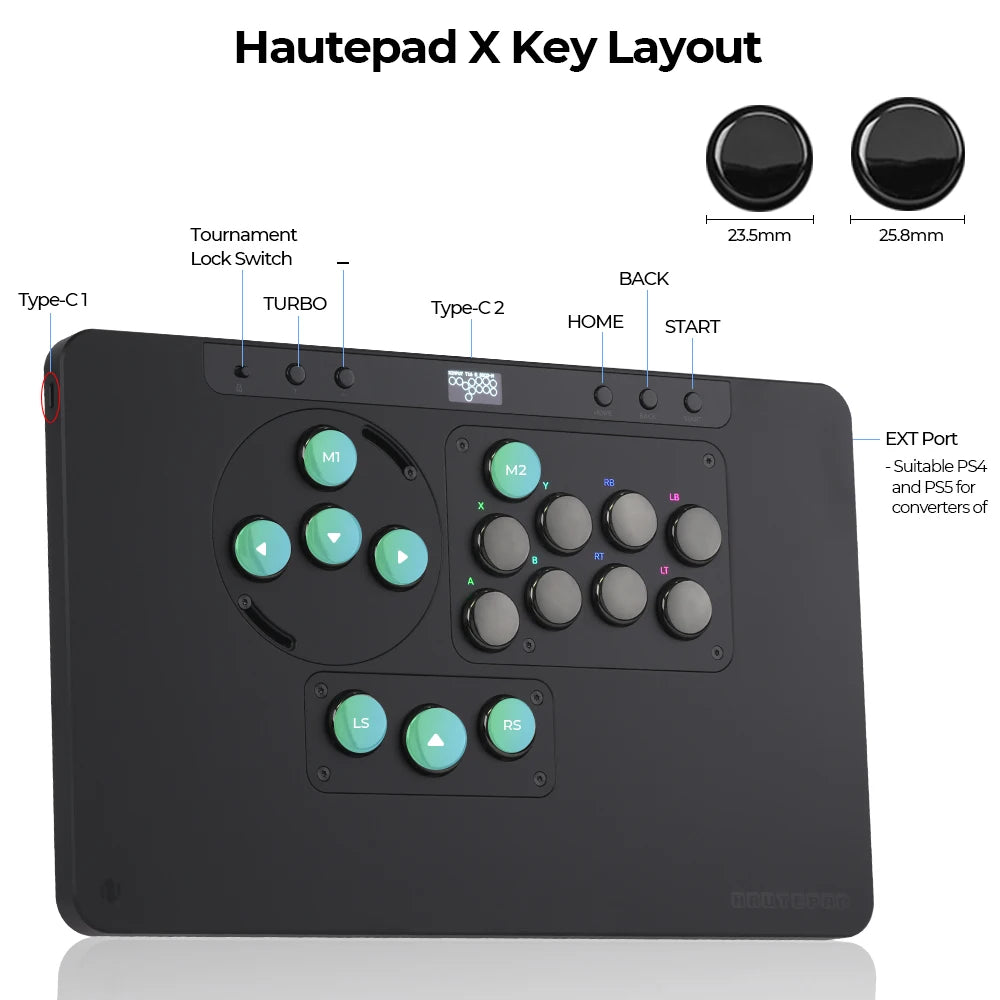 Haute42 HautePad X Leverless Fightstick – RGB Hitbox Controller