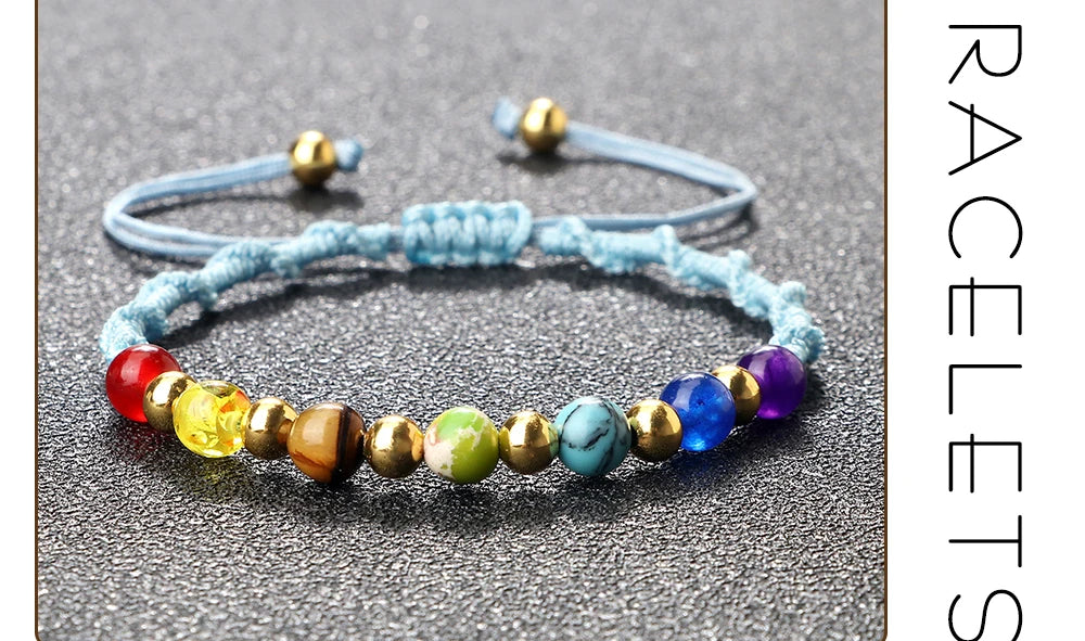 Reiki 7 Chakra Bracelet – Natural Stone Yoga Healing Jewelry