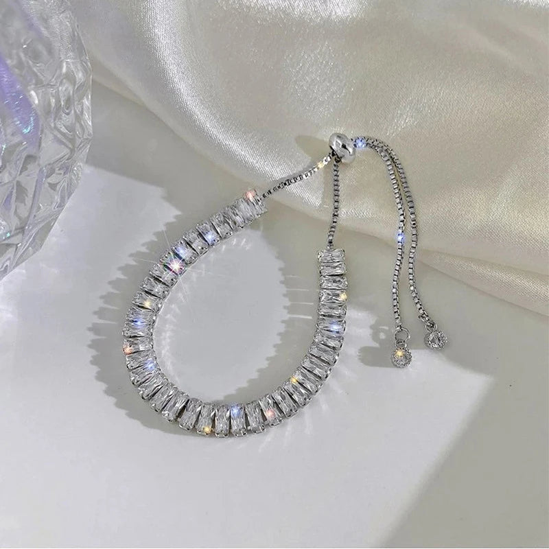 Luxury Cubic Zirconia Tennis Bracelet – Gold Chain for Women