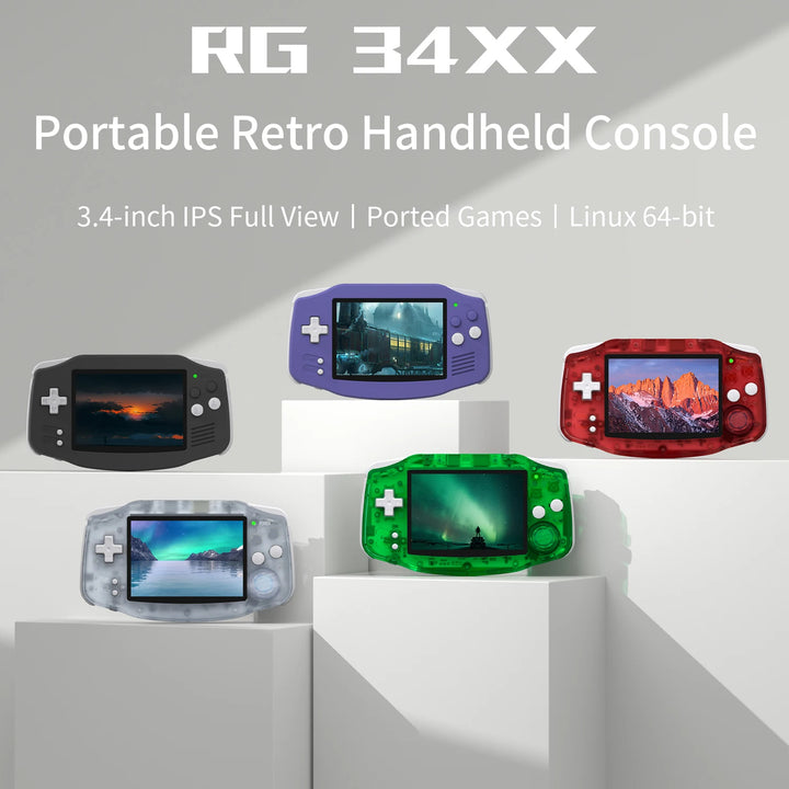 ANBERNIC RG34XX Retro Handheld – 3.4" IPS, WiFi & Bluetooth