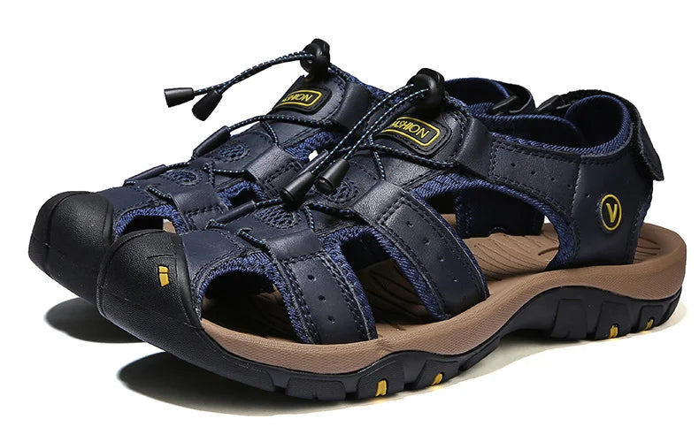 Men’s Breathable Roman Sandals – Casual Outdoor Slip-On Beach Shoes