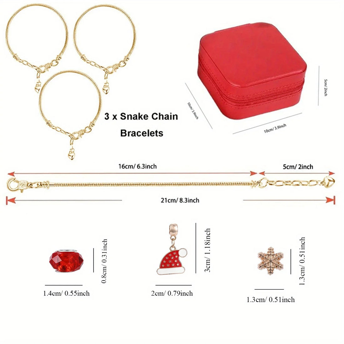 Christmas Charm Bracelet Making Kit – DIY Jewelry Gift Set