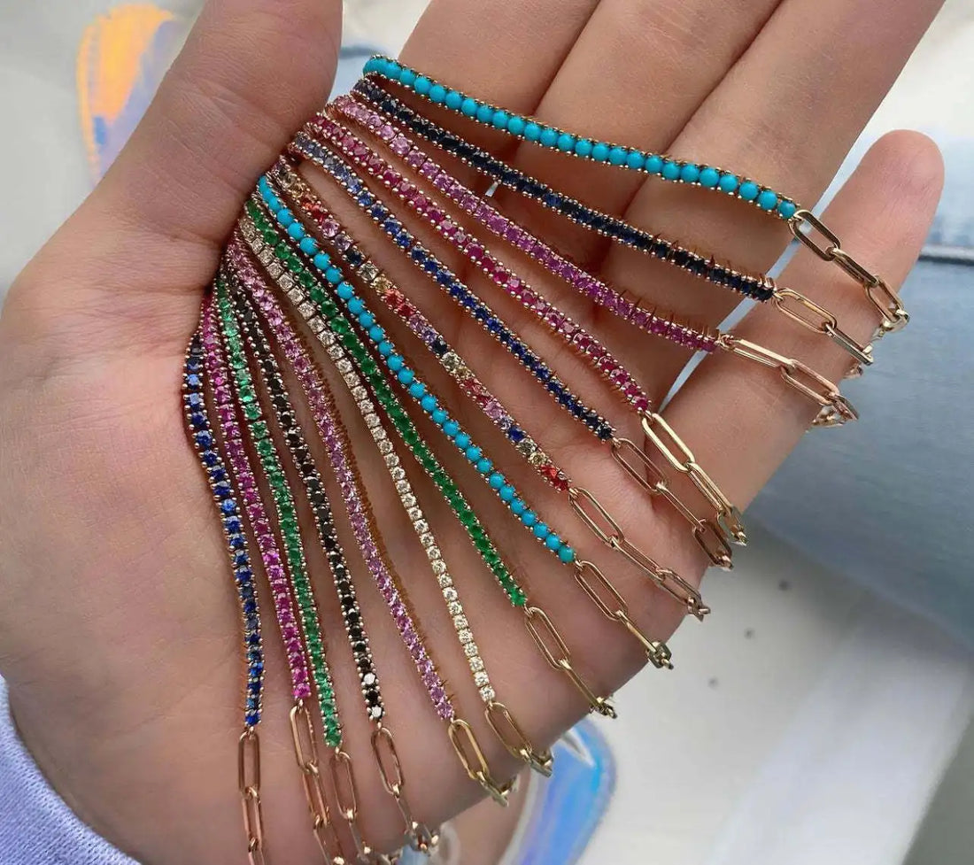 Luxury Cubic Zirconia Tennis Bracelet – Gold Chain for Women