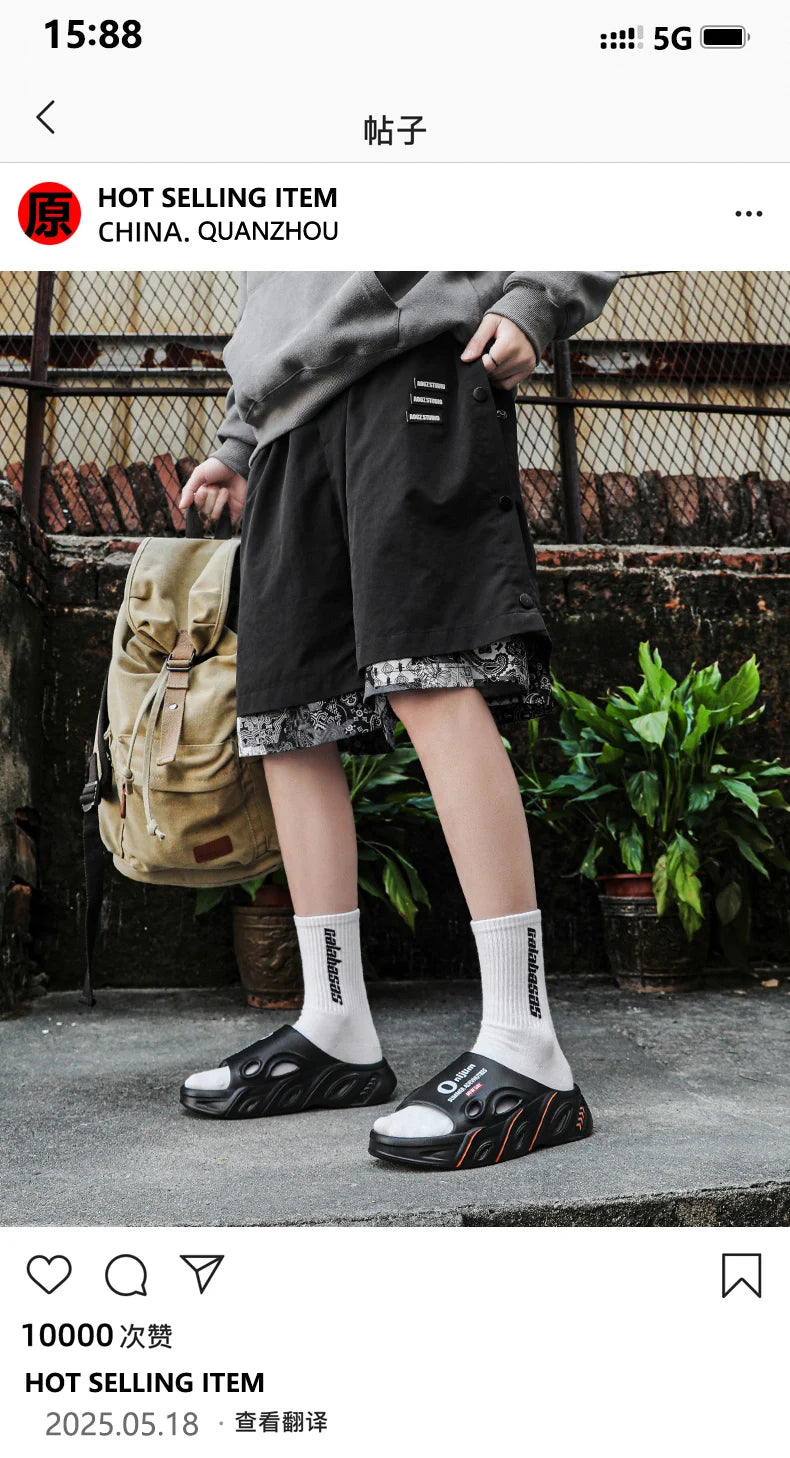 Men Summer Slippers High Quality EVA Sandals Soft Non Slip Platform Soft Slides Outdoor Beach Shoes Unisex Design Slippers