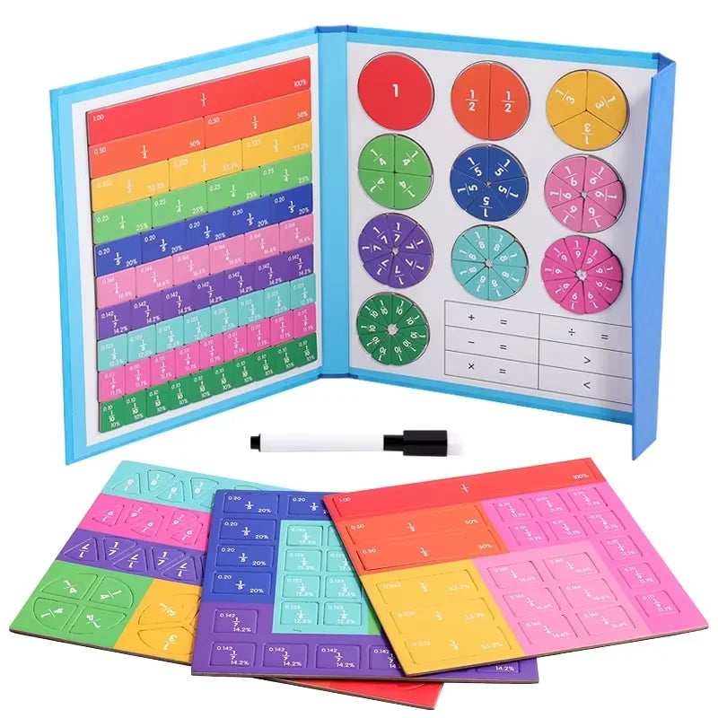 Magnetic Fraction Puzzle – Montessori Math Educational Toy
