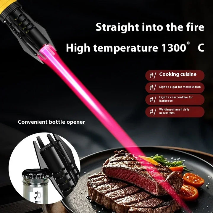 Gas Lighter Kitchen Cooking Powerful Metal Windproof Torch Flame Jet Barbecue Smoking Accessories Cigar Lighters Men's Gift