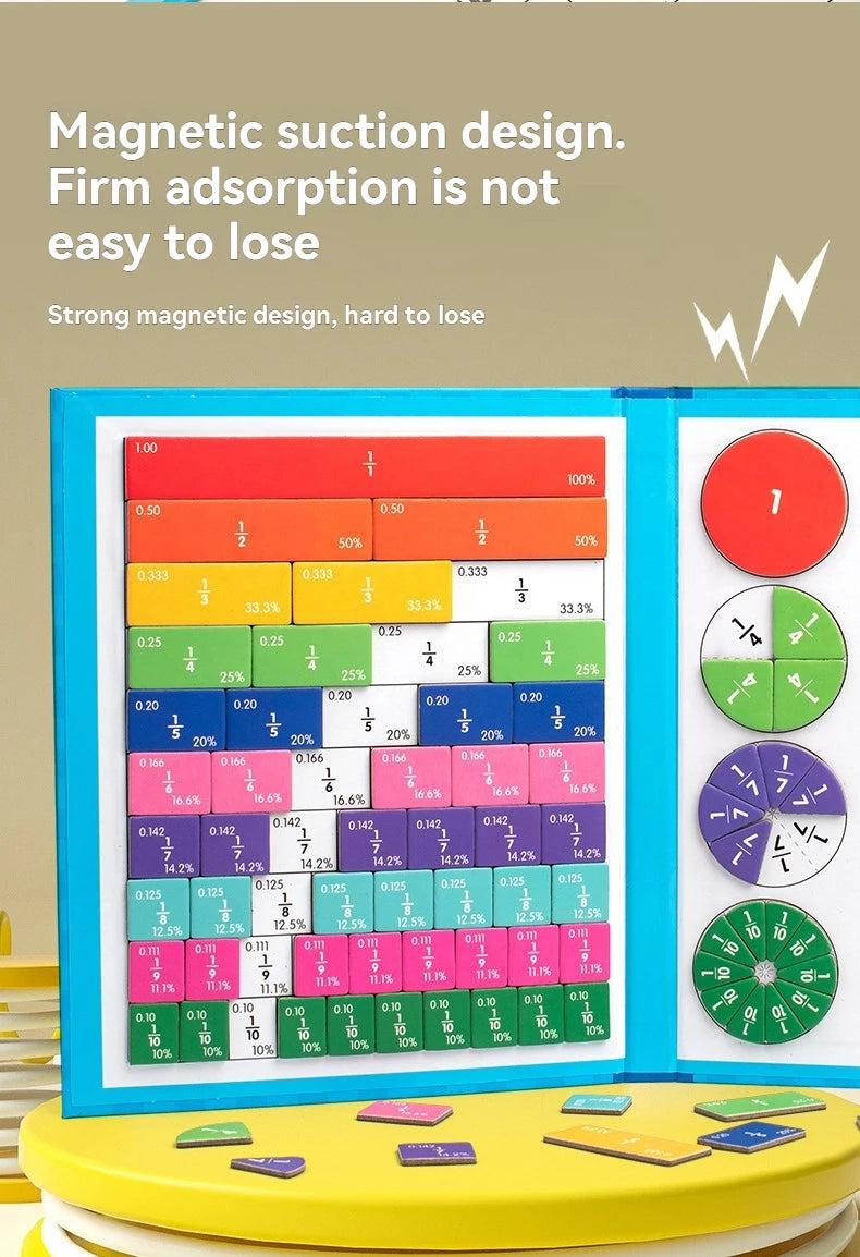 Magnetic Fraction Puzzle – Montessori Math Educational Toy