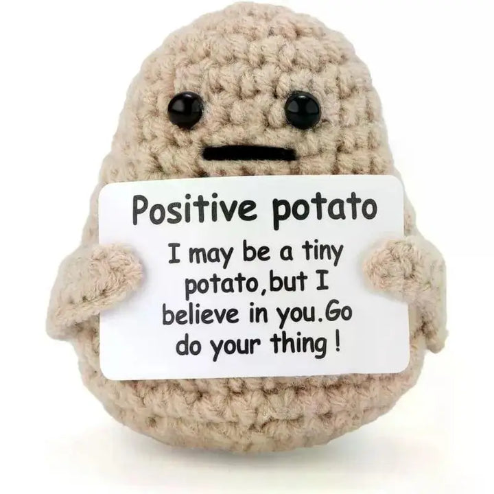Positive Energy Potato Hug Plush – Mini Handmade Wool Doll