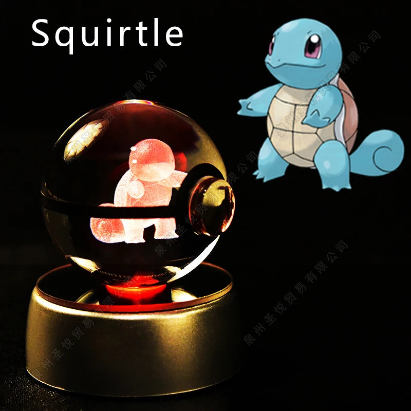 3D Pokémon Crystal Ball Lamp – Pikachu, Gengar & Mewtwo Night Light