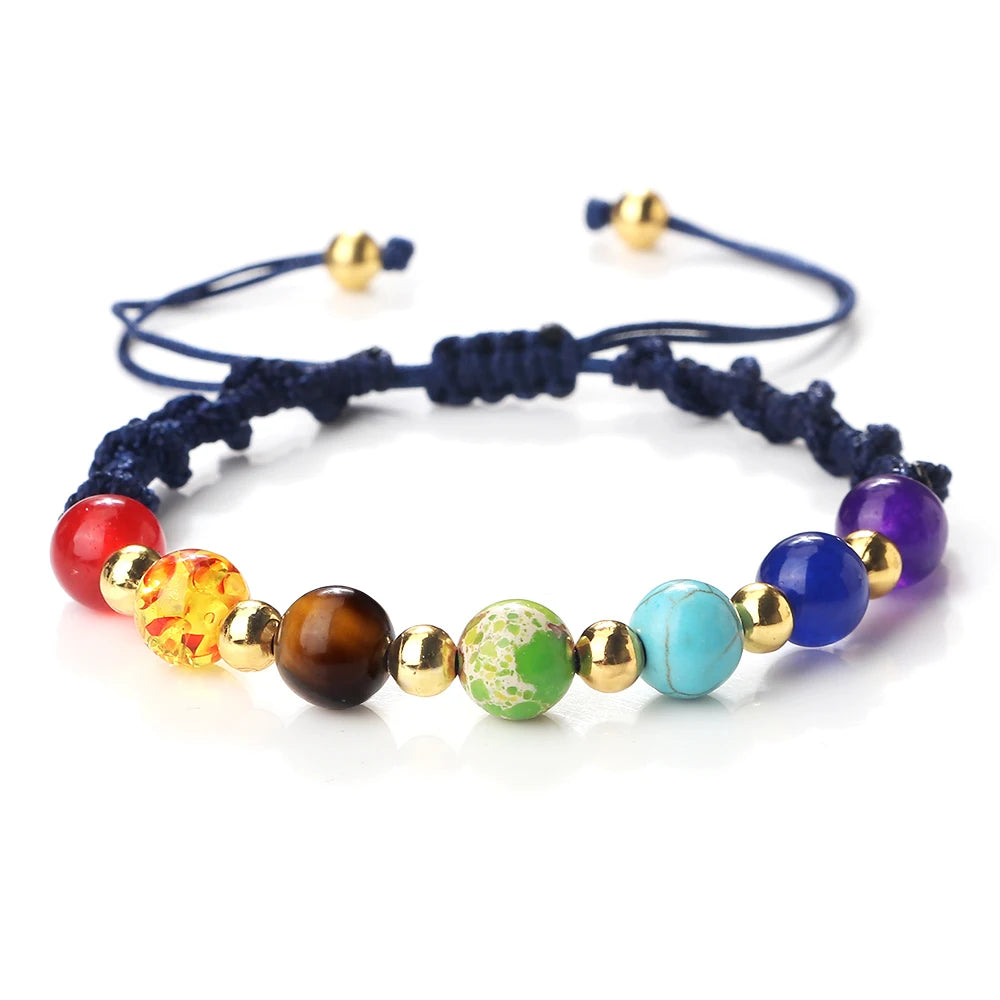 Reiki 7 Chakra Bracelet – Natural Stone Yoga Healing Jewelry