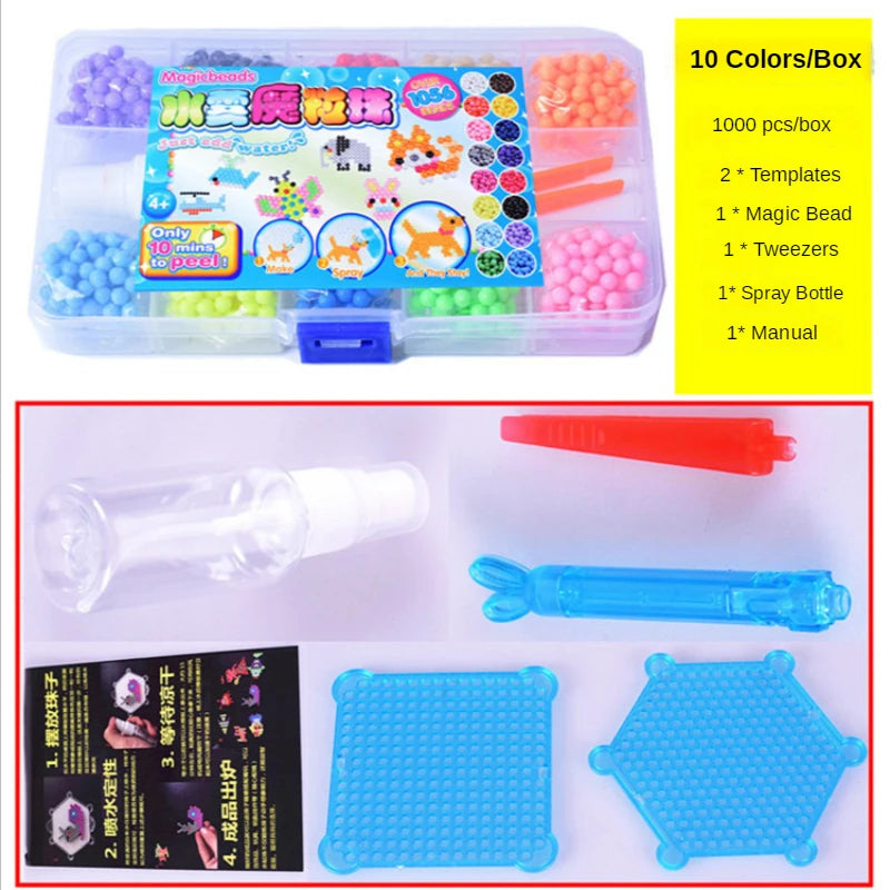 1000PCS Water Spray Magic Beads Set – DIY Puzzle Craft Toy