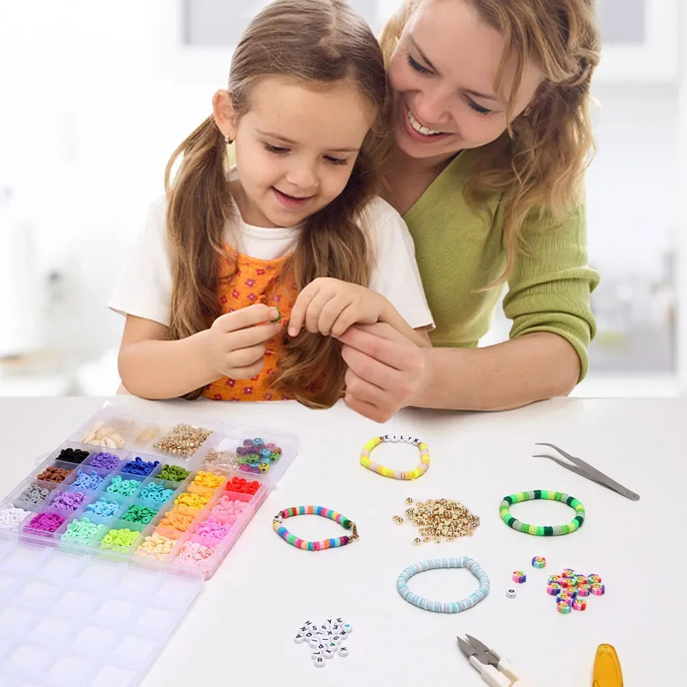 500PCS DIY Beaded Jewelry Kit – Spacer Beads Craft Set for Girls