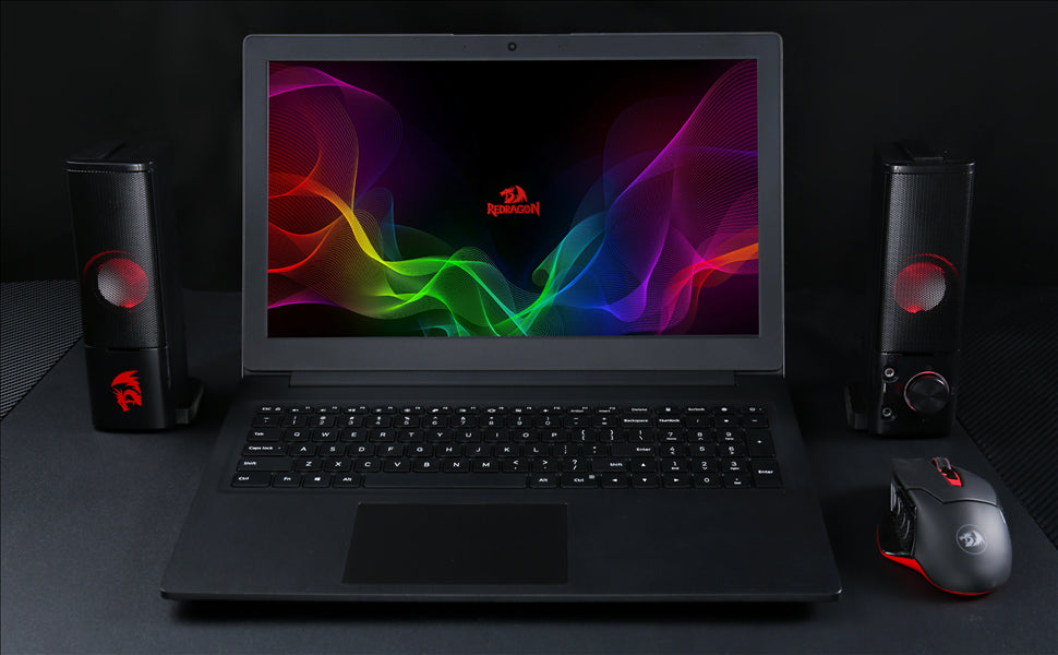 Redragon GS550 PC Gaming Speakers 2.0 Channel Desktop Computer Sound Bar  Quality Bass & Decent Red Backlit